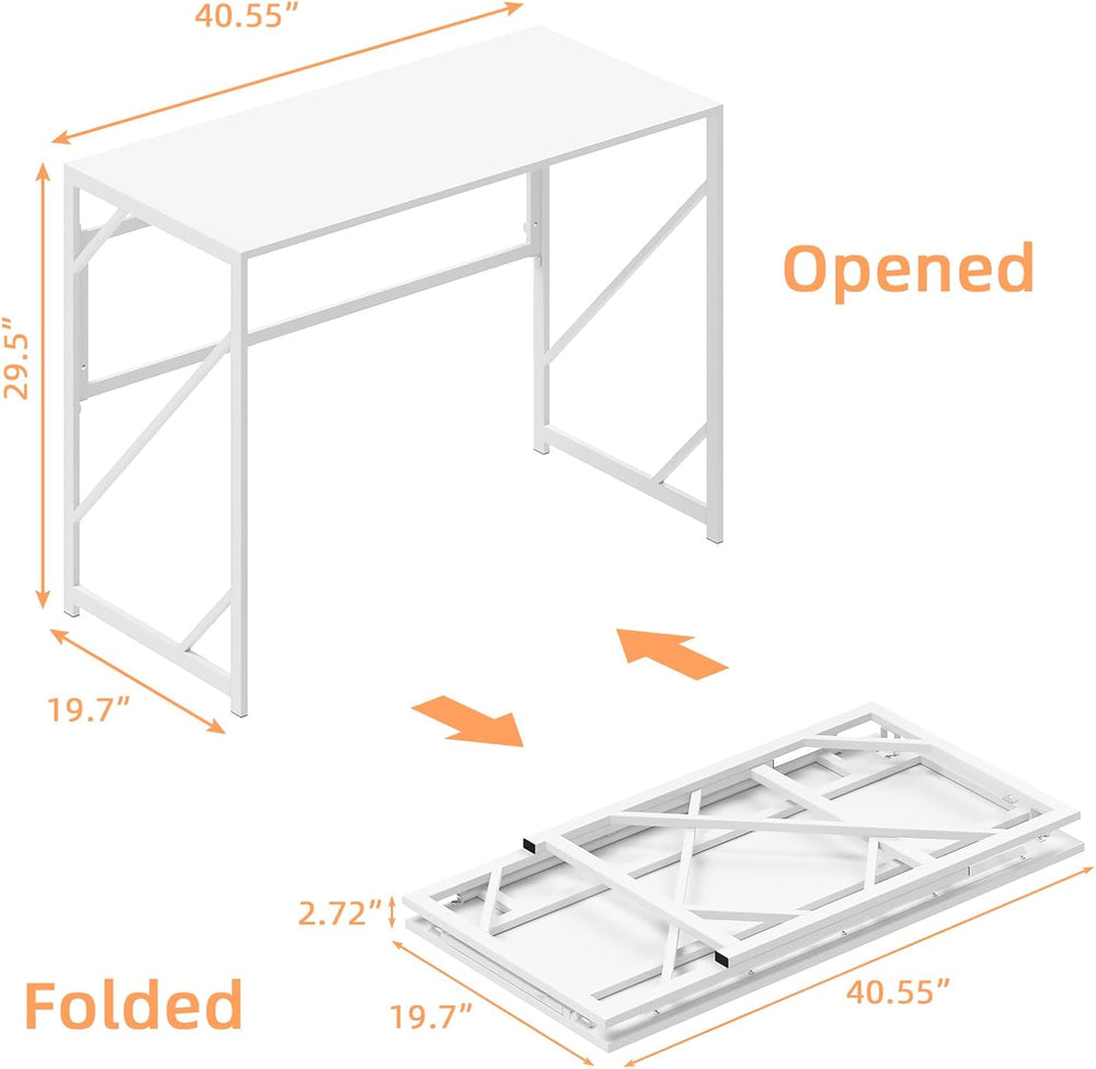 Elephance Folding Desk Writing Computer Desk for Home Office No-Assembly | St...