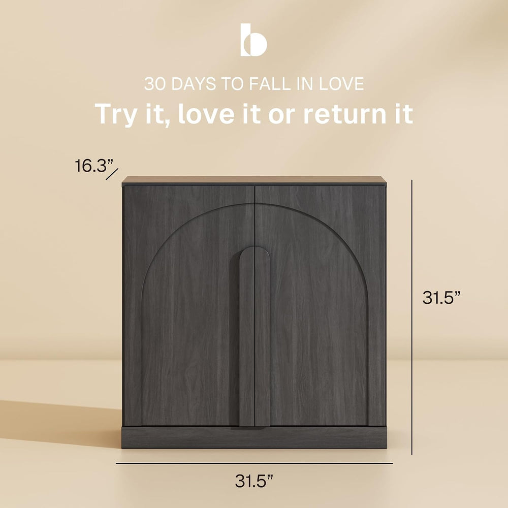 BELLEZE Bijou Bookcase with Wood Door - Ebony