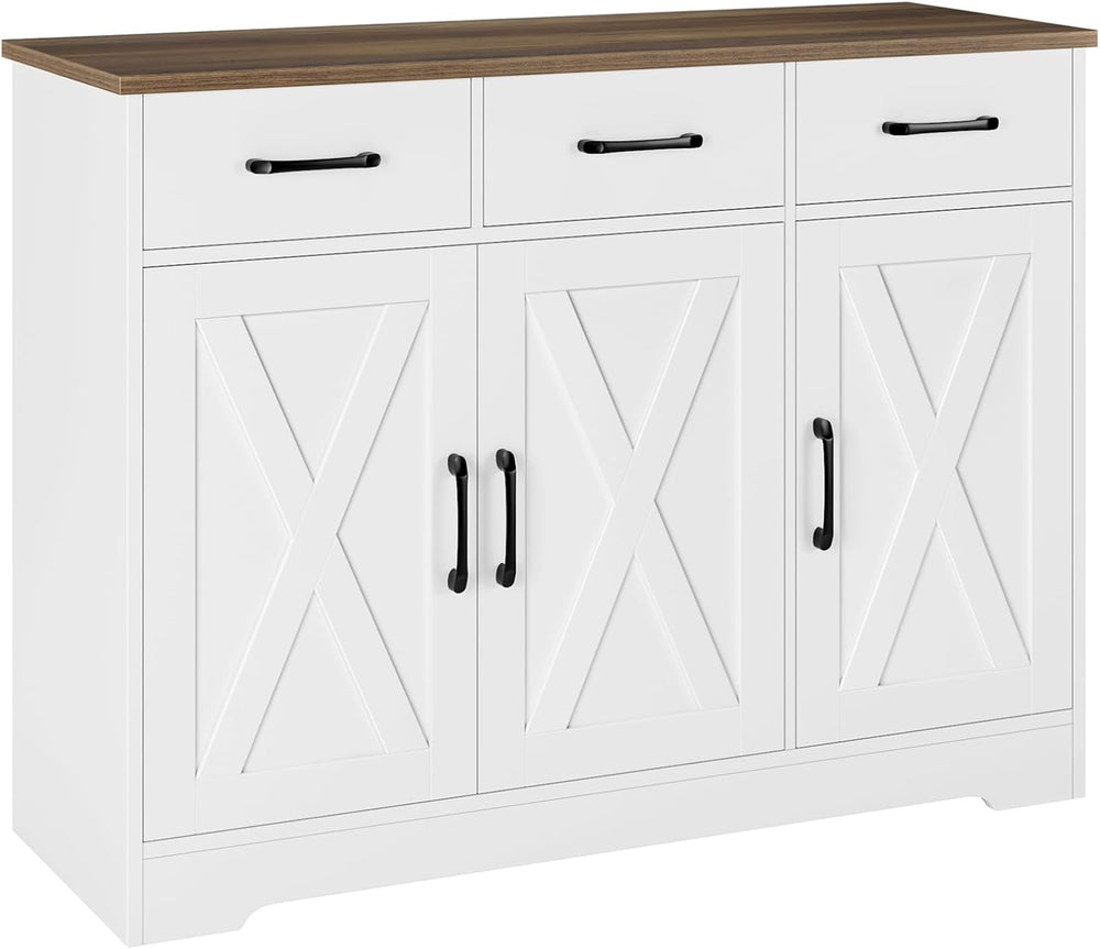 HOSTACK Kitchen Buffet Cabinet with Storage, Sideboard Coffee Bar, White | Fa...