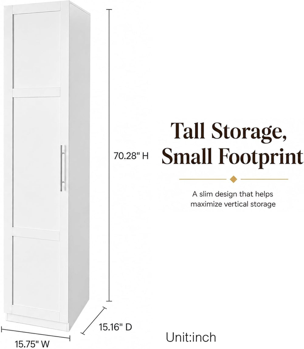Narrow Kitchen Pantry Cabinet, 70.3" Tall Storage Cabinet with Door Rack...