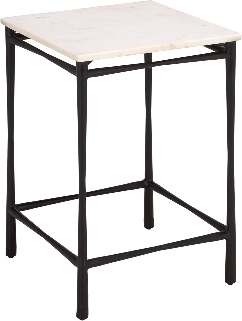 SAFAVIEH Furniture - Nadezhda Accent Table - White & Black - Marble Top M...