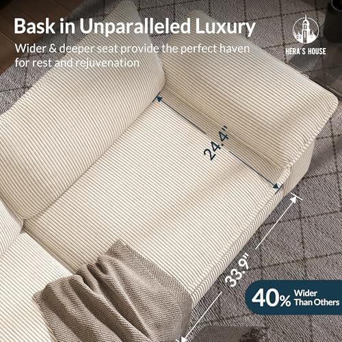 HERA'S HOUSE 3-Seat L Shaped Modular Cloud Couch Sectional Sofa Ottoman