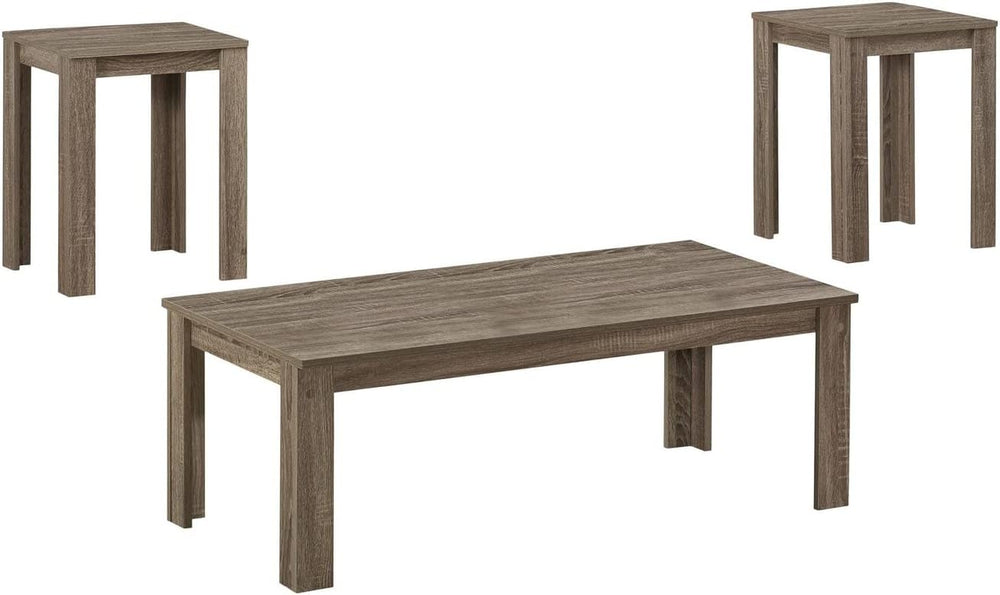 Monarch Specialties I 3 Piece Table Set, Dark Taupe