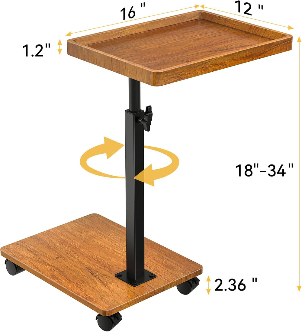 XNSDXV C Table End Table Adjustable Height, 360ยฐSwivel TV Tray Table for Smal...