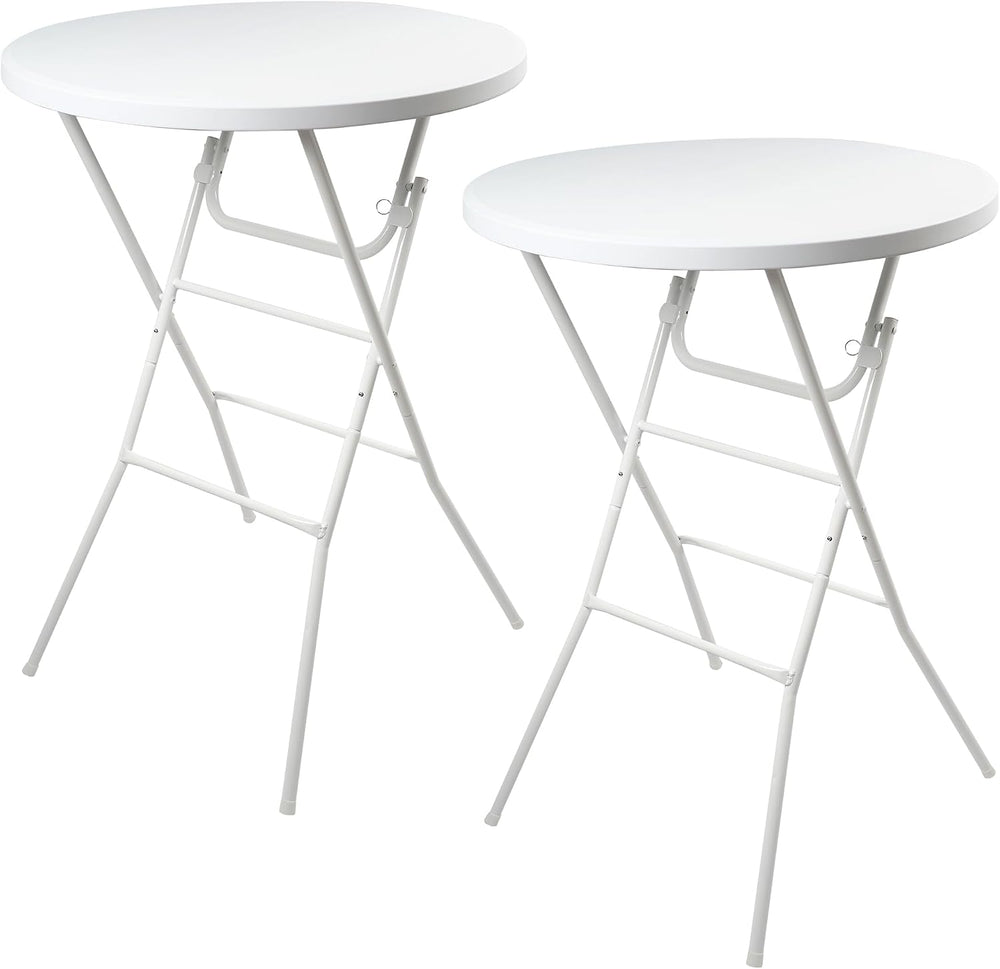 Folding Round Table, 32in Cocktail Table, High Top Table with Removable Legs,...
