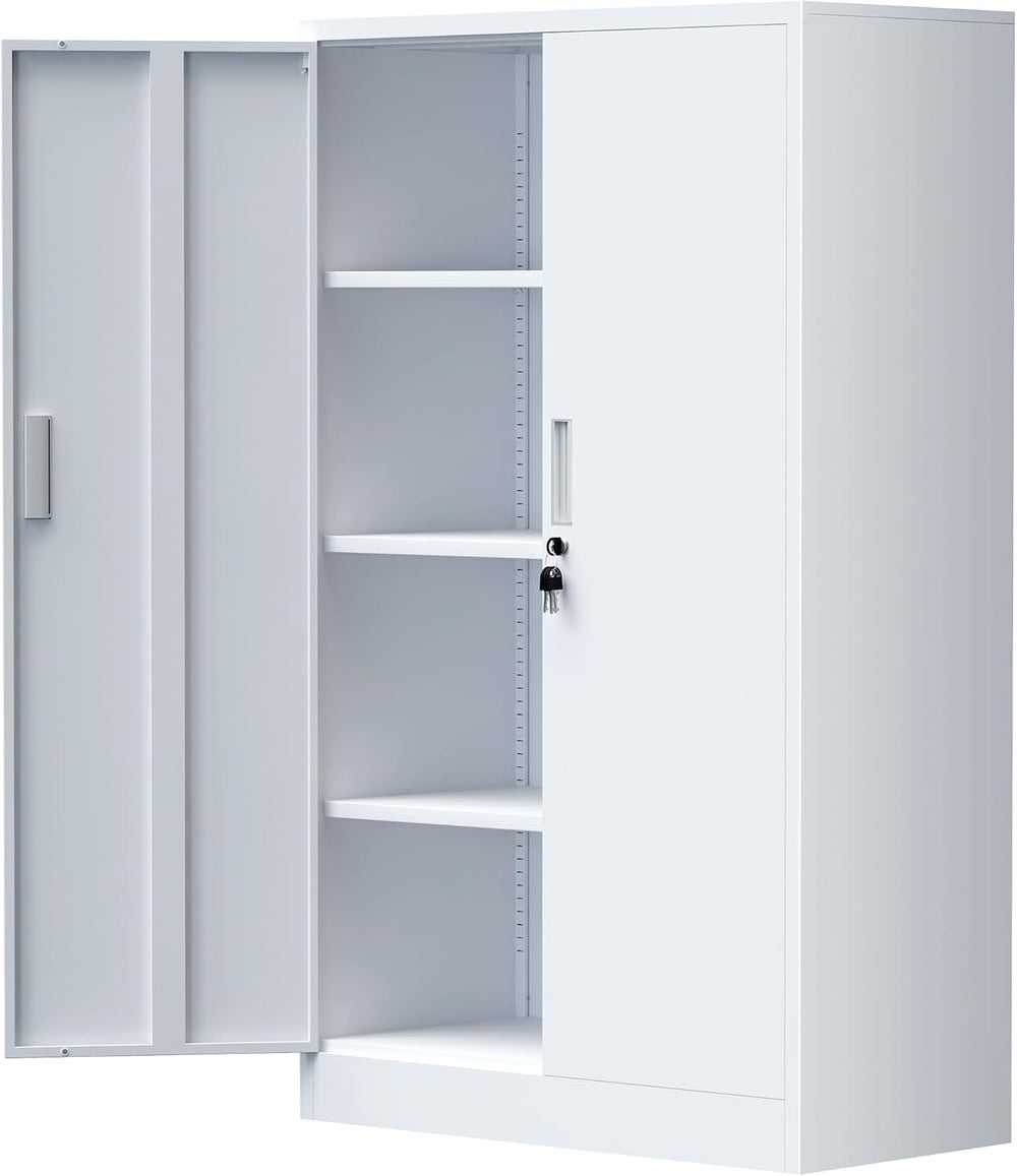 iJINGUR Metal Storage Cabinet with Locking Doors and Adjustable Shelves, 53.5...