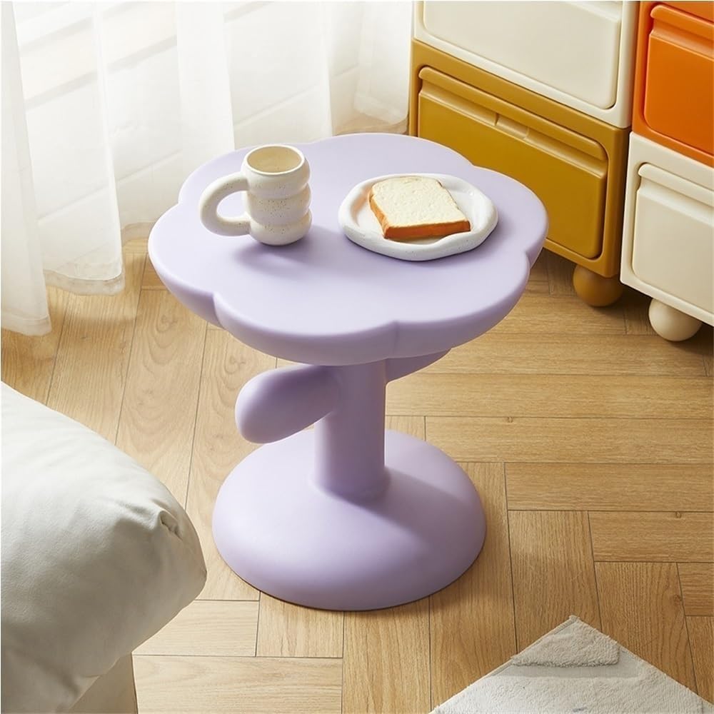 Flower-Shaped Small Tea Table Simple Accent End Table Cute Coffee Table with ...