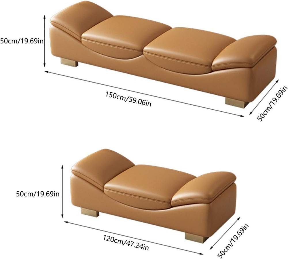 Modern End of Bed Bench, Indoor Entryway with Metal Legs, Cushioned Ottoman f...