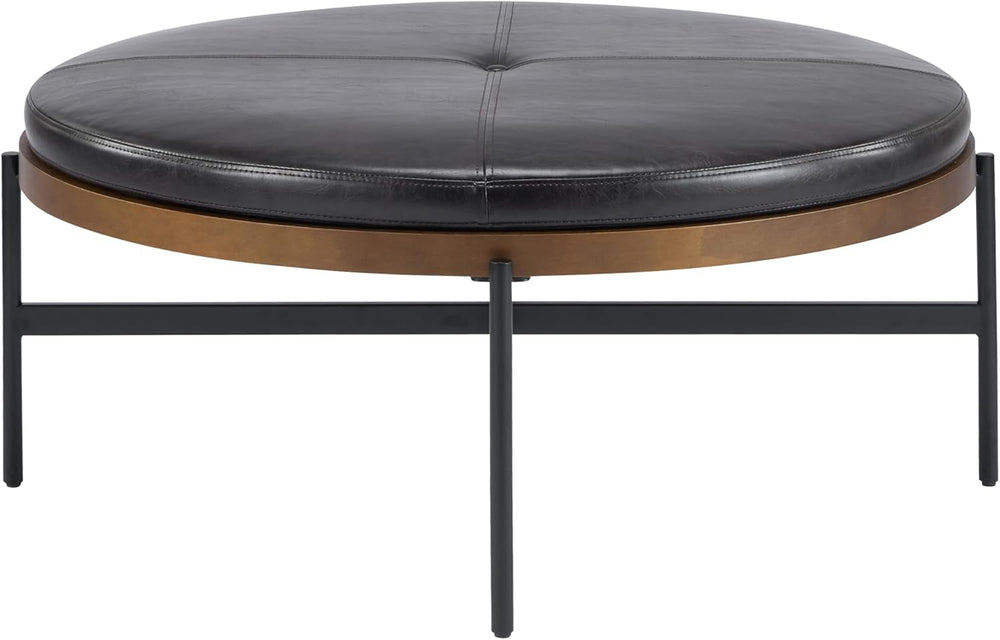 Christopher Knight Home Neapo Modern Round Ottoman Coffee Table, Faux Leather...