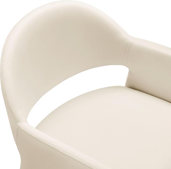 Modway Talia Performance Velvet Dining Armchair in Alabaster - Modern Curved ...