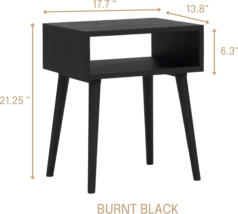 NTC Solid Oak Zoe Nightstand, Mid Century Modern Side Table Bedroom, Bedside ...