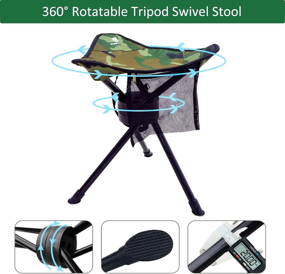 GEERTOP Swivel Camping Stool, Lightweight Fold Hunting Stool