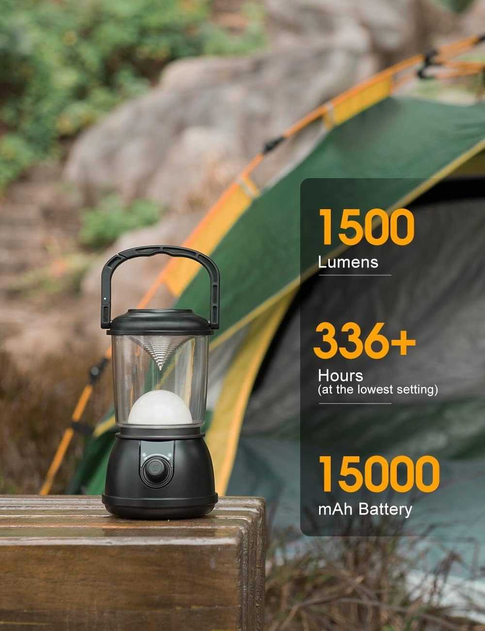 LED Camping Lantern Rechargeable, Up to 336H Running Time Super Tent Light, 1...
