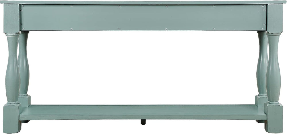 Merax Retro Console Table with 4 Drawers for Entryway, Sofa Table with Open S...