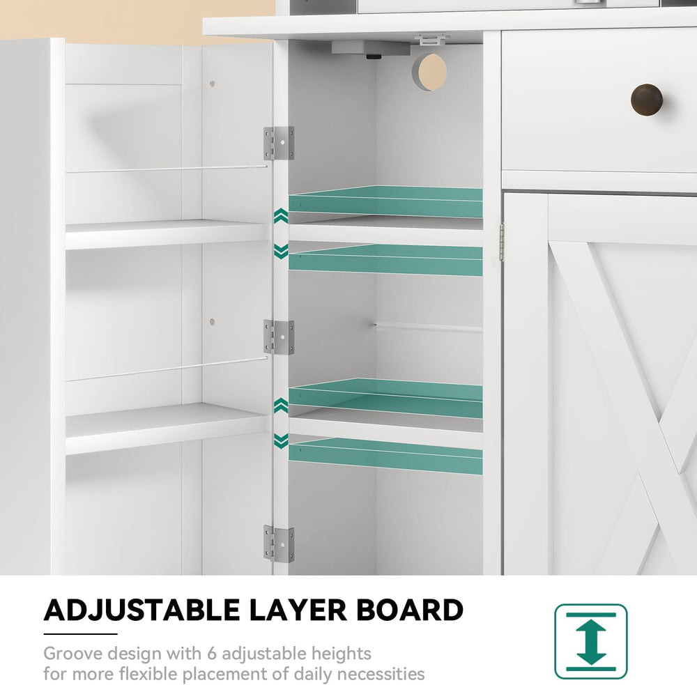 YITAHOME 71''H Kitchen Pantry Cabinet, Tall Cabinet with Drawer, Door...