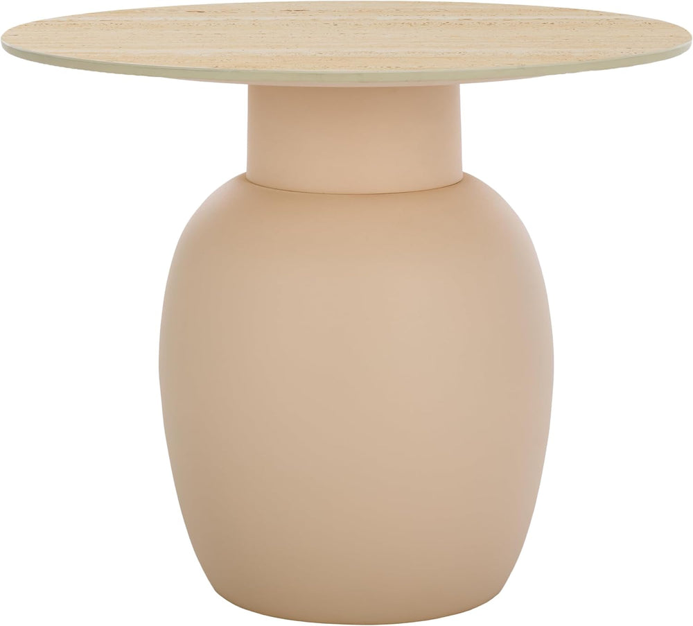 SAFAVIEH Home Collection - Kielh Short Side Table, Beige Ceramic Round Accent...