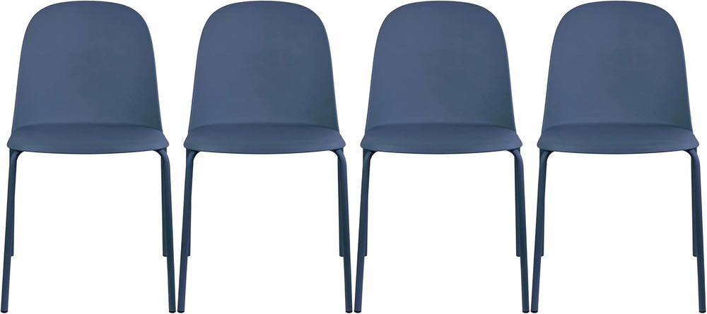 2xhome Set of 4 Modern Stackable Armless Dining Chairs | Plastic Shell Seat w...