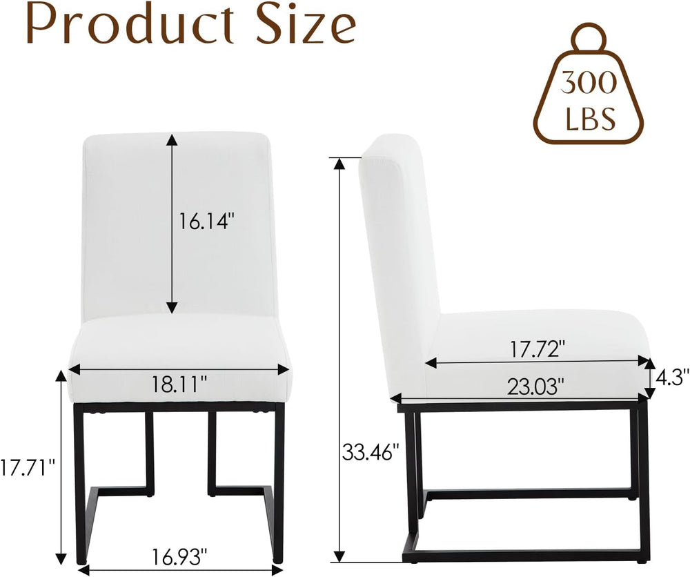 Upholstered Dining Chairs Set of 2, Modern Linen Fabric Kitchen & Dining ...
