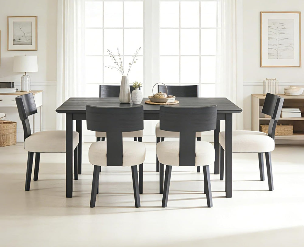 chairus Farmhouse Dining Chairs Set of 6, Upholstered Accent Chairs with Blac...