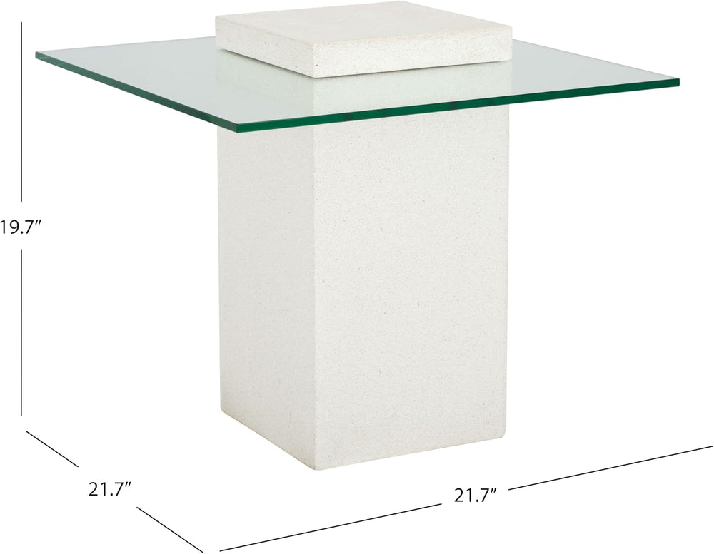 SAFAVIEH Couture Collection - Sophibeth Ivory Concrete and Glass Accent Table...