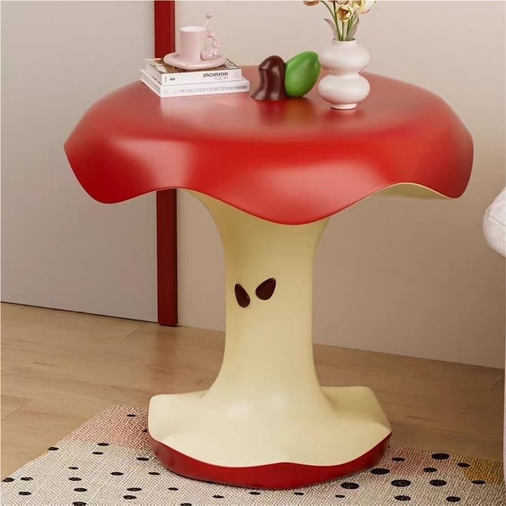 Resin Apple-Shape Side Table – Fruit Shaped Accent Table, Modern Small End Ta...