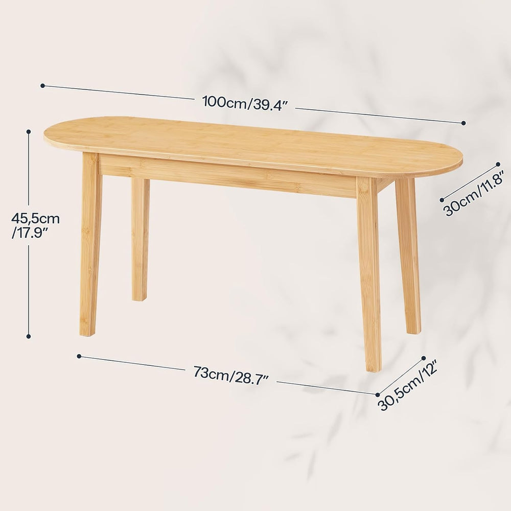 HOOBRO 39.4'' Dining Bench, Farmhouse Kitchen Table Bench, Bamboo Ent...