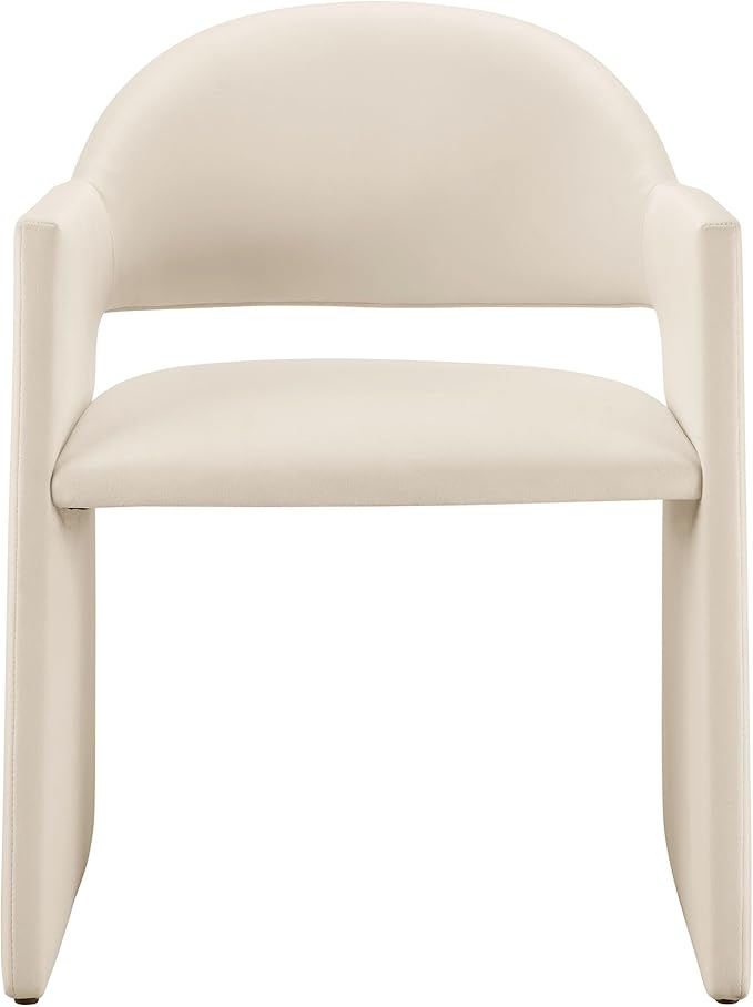 Modway Talia Performance Velvet Dining Armchair in Alabaster - Modern Curved ...