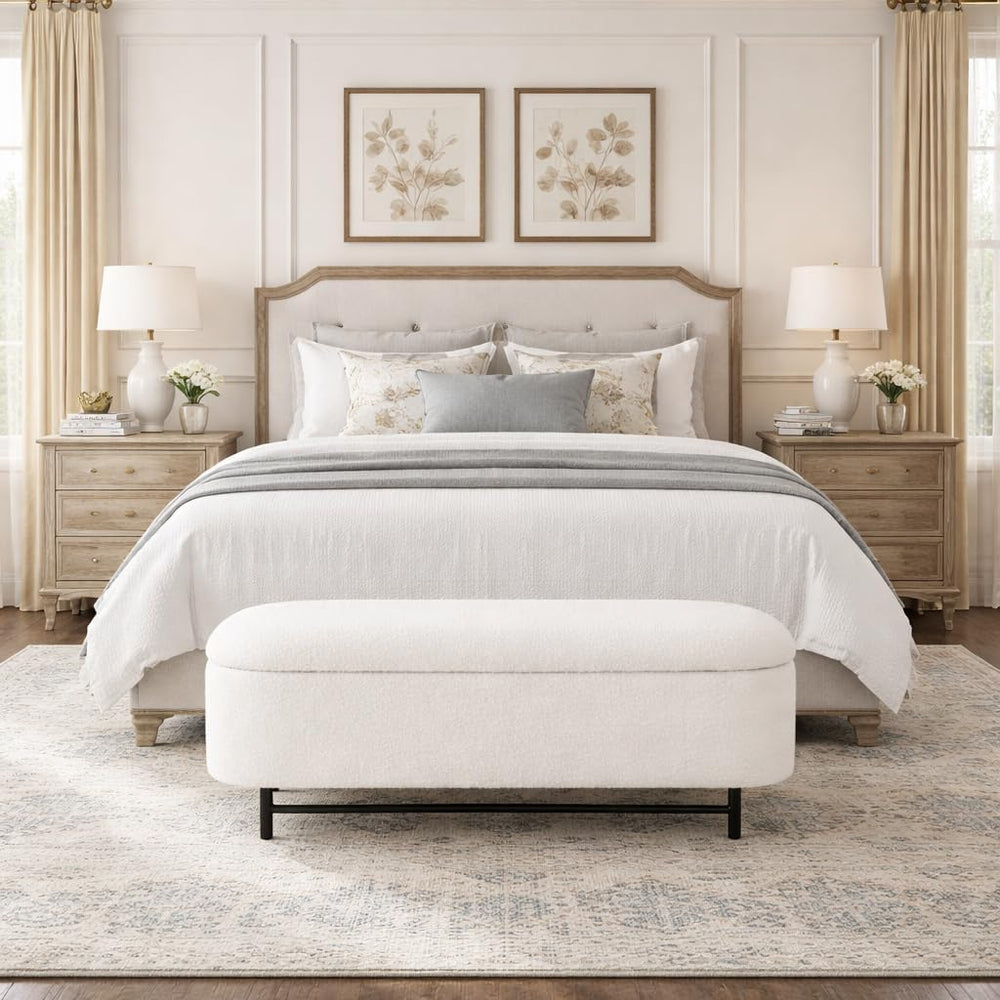 HomePop Ellipse Modern Storage Bench with Metal Legs |Homepop Home Décor|Benc...