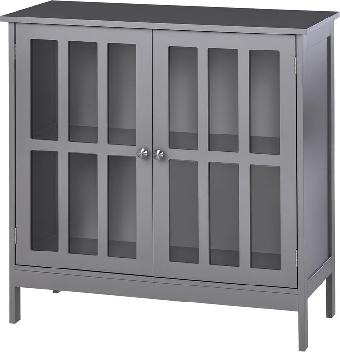 kleankin Sideboard Buffet, 2-Door Storage Cabinet, Credenza, Gray