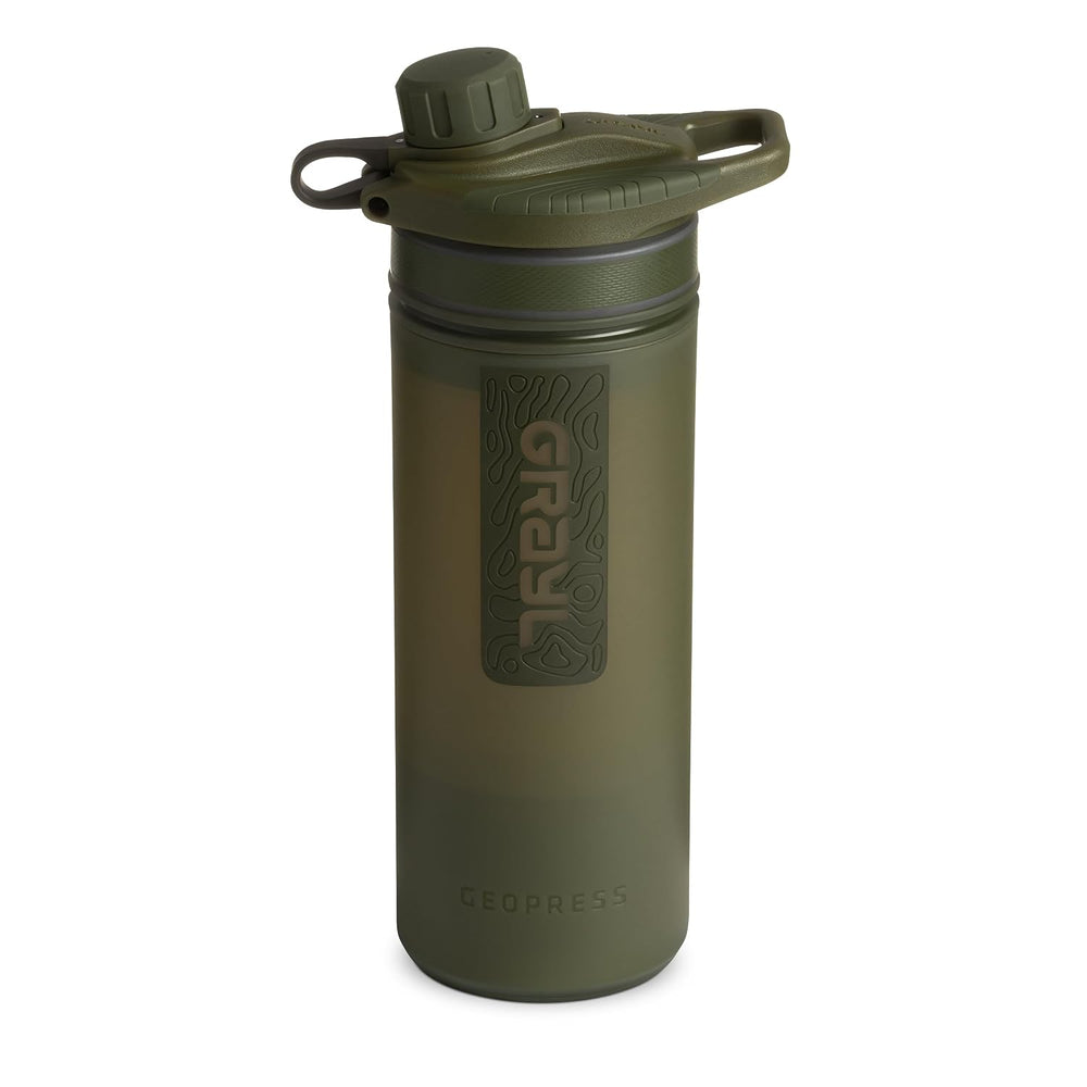 GRAYL GeoPress 24 oz Water Purifier & Water Filter Bottle, Olive Drab