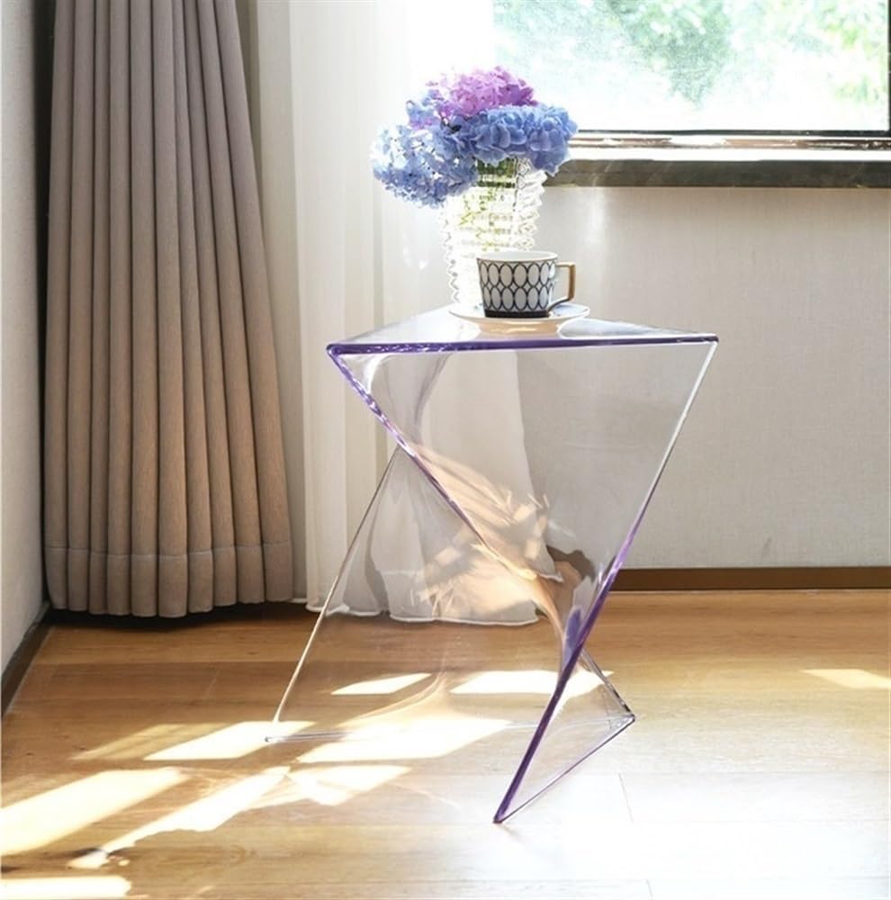 Modern Acrylic Coffee Table, Stackable End Tables Living Room, Clear Plastic ...