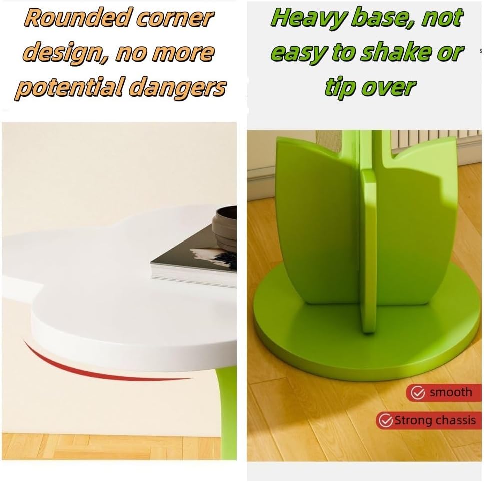 Flower Shape Side Table, Modern Bedside Table, Multifunctional Coffee Table, ...
