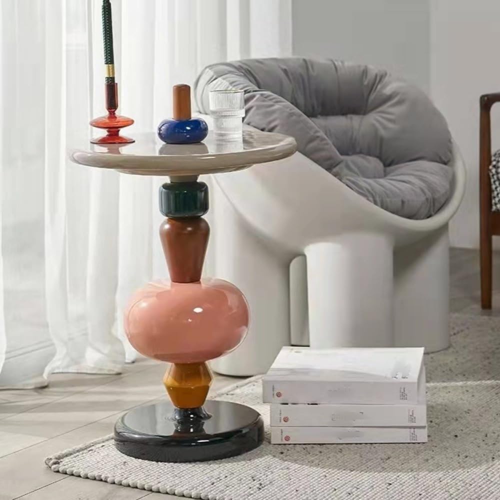 Fashionable and Creative Side Table, Mini Leisure Drink Table, Round Accent T...