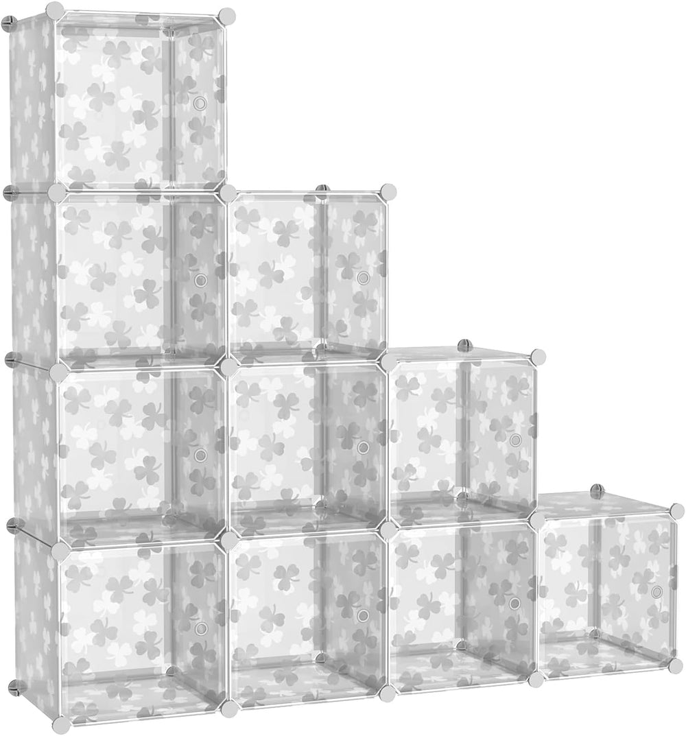 C&AHOME Cube Storage Organizer with Doors, 10-Cube Shelves, DIY Plastic M...