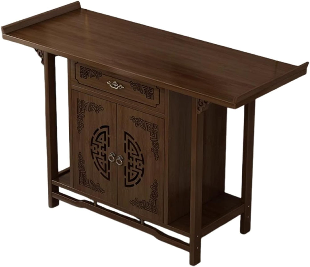 Solid Bamboo Buddha Altar Cabinet, Chinese Cabinet Pedestal Offering Table, P...