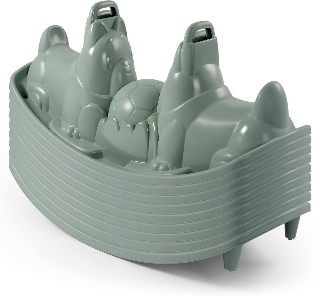 Smoby Life - Swing dogs - 2 ergonomic seats, 1 middle seat, 2 handles - Recyc...