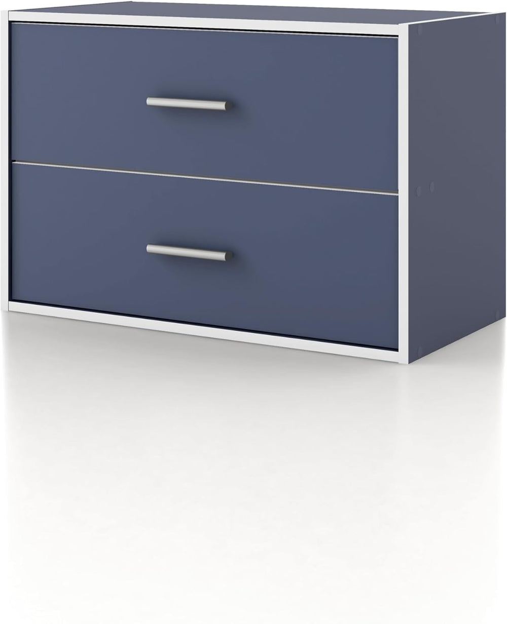 Homes: Inside + Out Apexa 2-Drawer Wooden Stackable Storage Drawers, Small Fo...