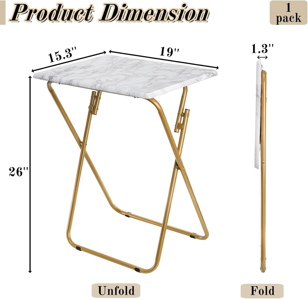 ZAVOOS Folding TV Tray Table, Rectangular TV Trays Dinner Snack Table for Eat...
