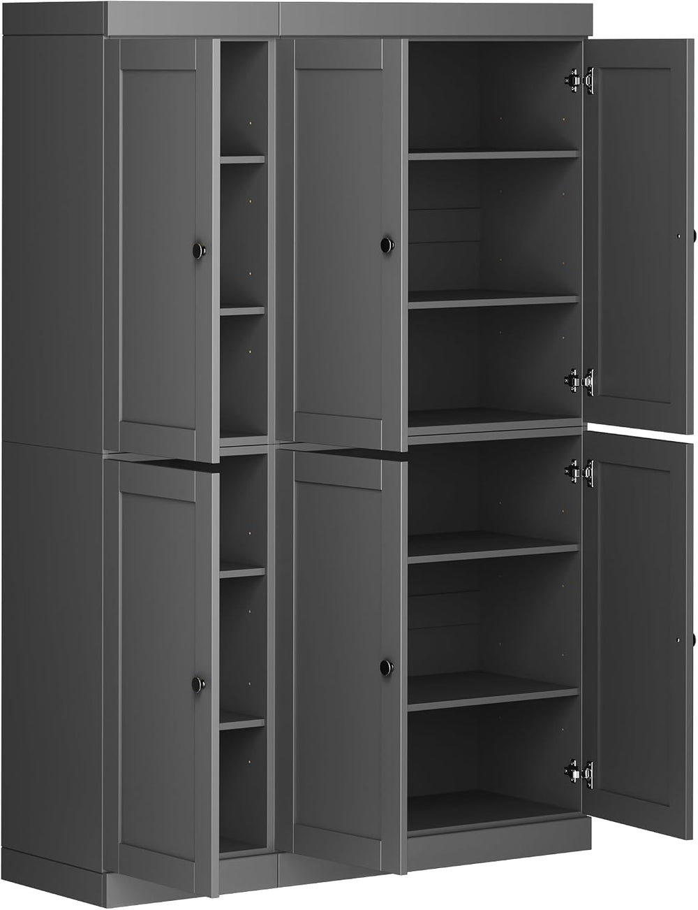 Palace Imports Solid Wood Kitchen Pantry Cabinet 71.5" Tall, 48.5" ...