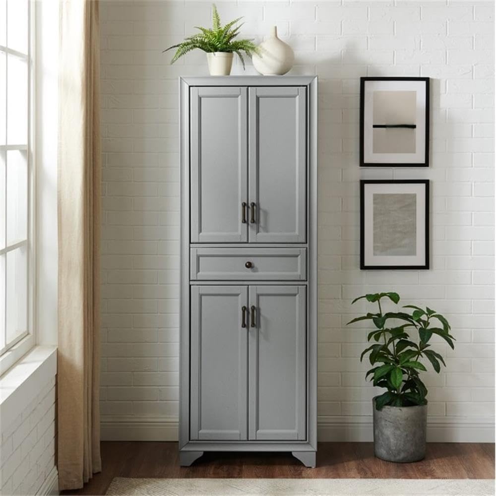 MAKLAINE Traditional Wood 4 Door Pantry, 67.75" H x 23.75" W x 15&q...