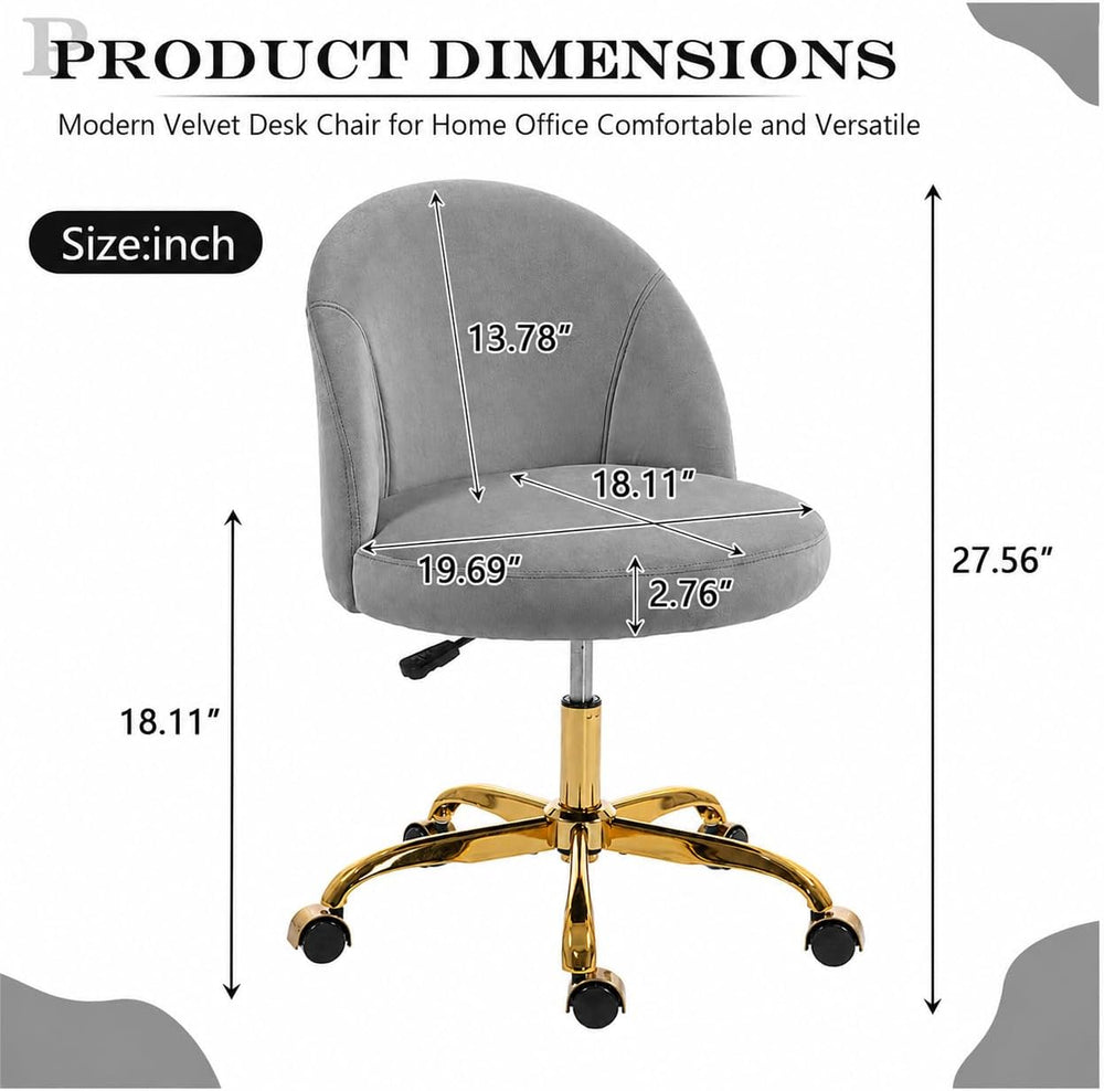 Cute Velvet Vanity Chair with Back and Rolling Wheels for Bedroom Makeup Room...