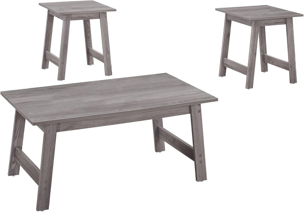 3pc Grey Laminate Table Set for Living Room with Particle Board | Minimalist ...