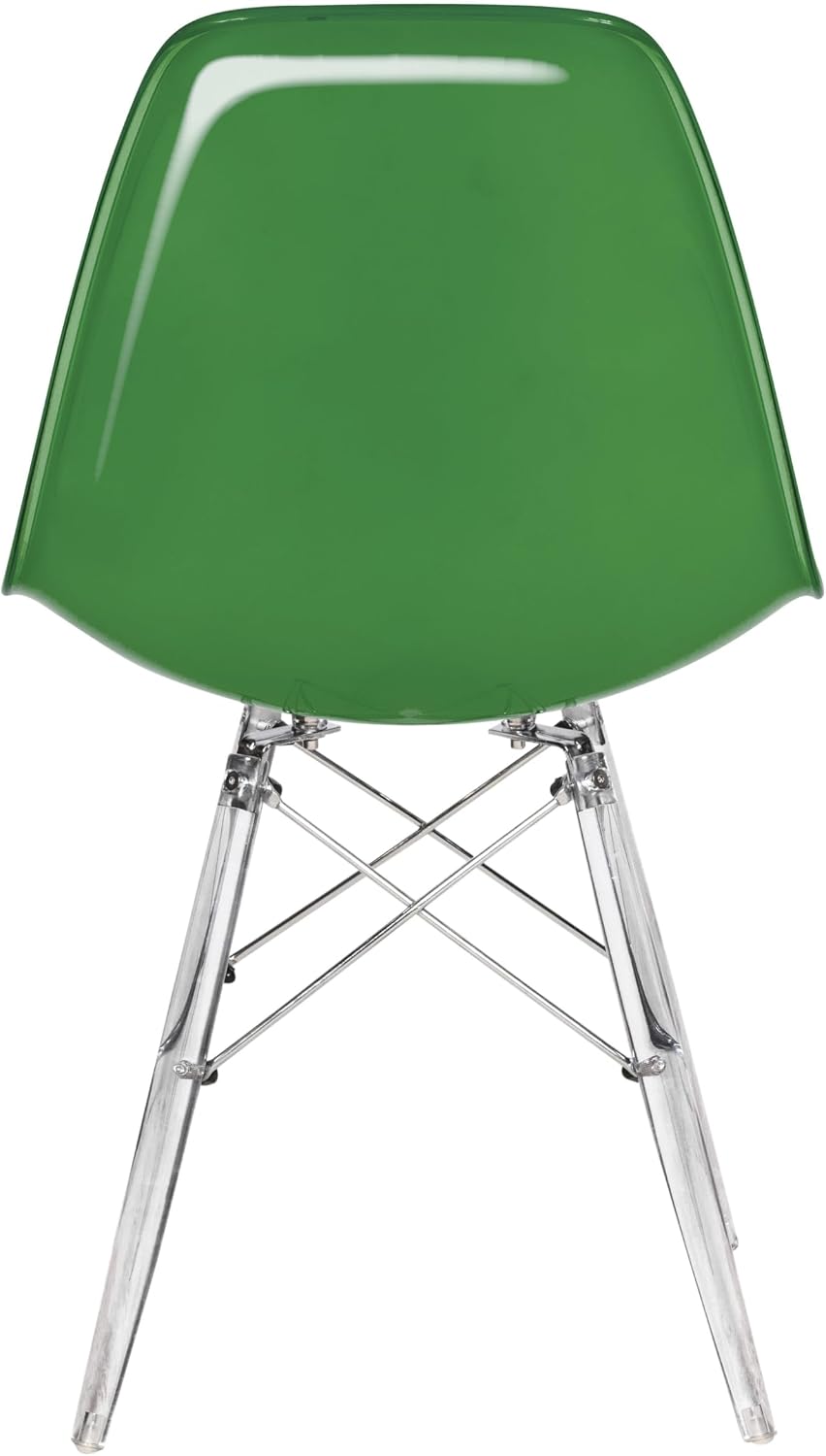 LeisureMod Cresco Modern Molded Dining Chair, Chrome-Plated Eiffel Base and A...