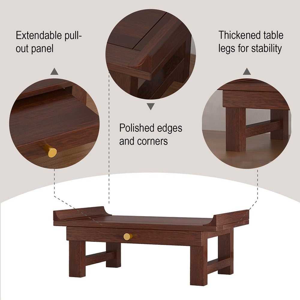 Personal Prayer Shrine Desk, Chinese Style Floor Shrine Stand with Retractabl...