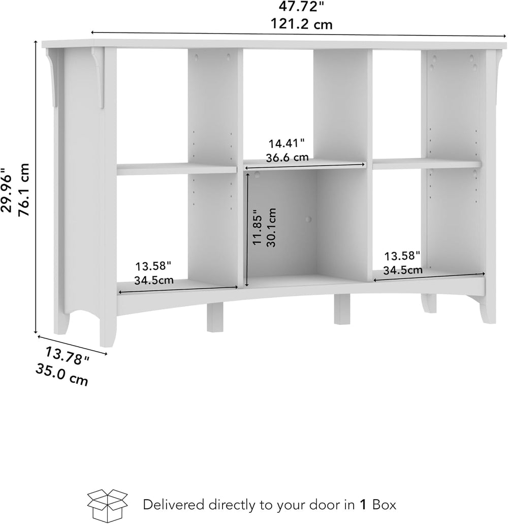 Bush Home Salinas 6 Cube Organizer in Vintage Black, Office Storage Solution,...