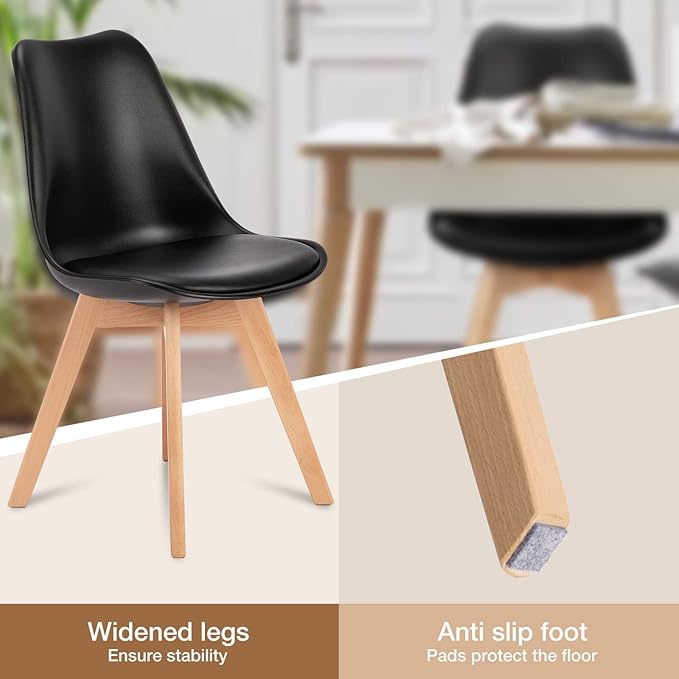OLIXIS Dining Chairs Set of 8 Kitchen Mid Century Modern Chairs with Wood Leg...