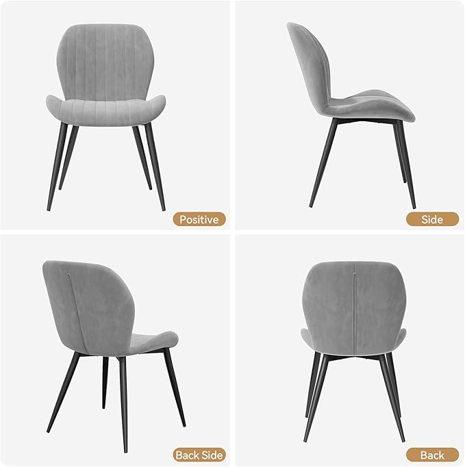 Dining Chairs Set of 2 Modern Velvet Dining Room Chairs Upholstered Dining Ch...