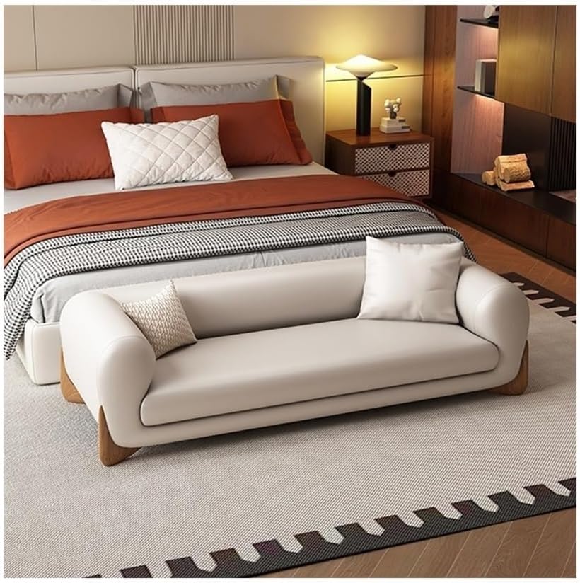Modern Bed End Stool Leather Sofa Bench Bedroom Clothing Store Cloakroom Beds...