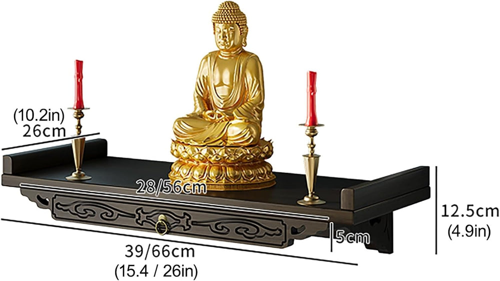 Chinese Personal Buddha Niches Shrine Meditation Table, Bamboo Meditation Alt...