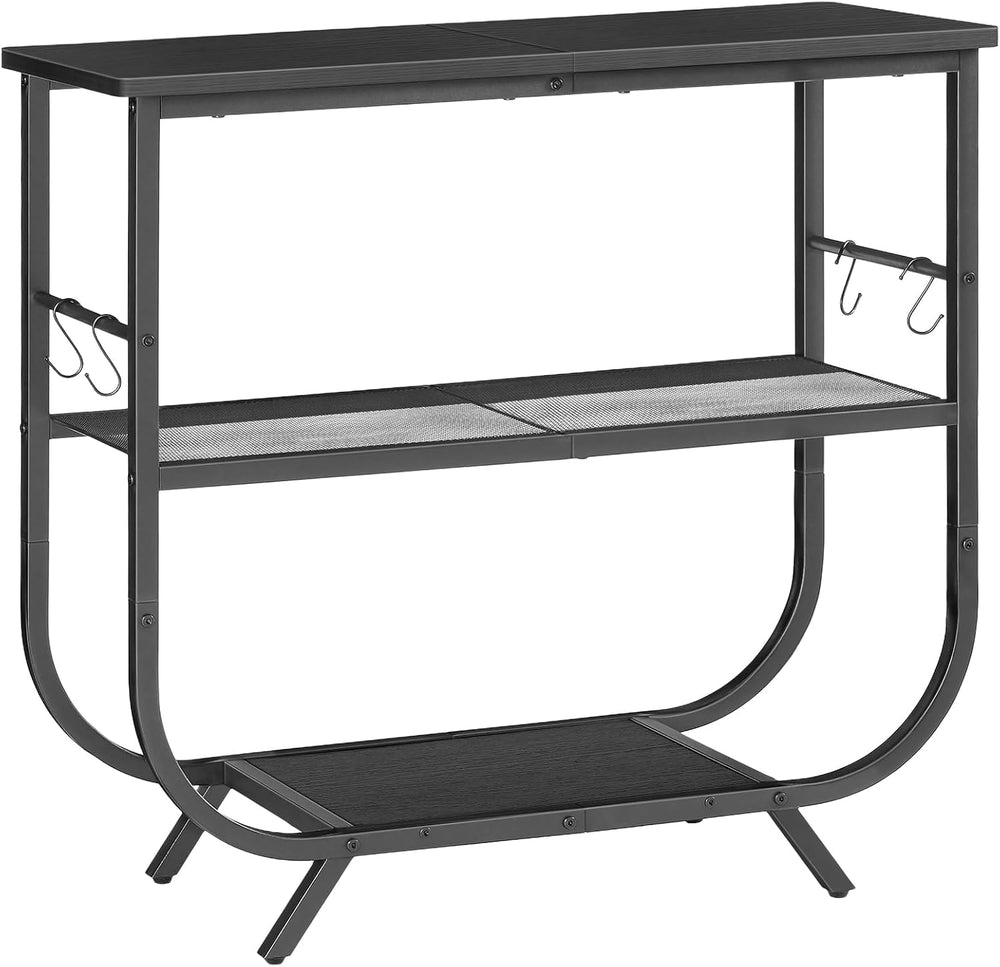 HOOBRO 3 Tier Small Console Table, 31.5" Entryway Table with Storage She...